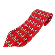 Brooks Brothers Silk Men's Tie - Red Makers Necktie Sailboats