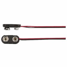 2X  Heavy Duty 9V PP3 Battery Clip Connector End Entry 150mm Leads
