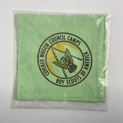 D22 BSA Neckerchief, Camp Cedars 2, Covered Wagon, Mid America Cncl. Nebraska NE