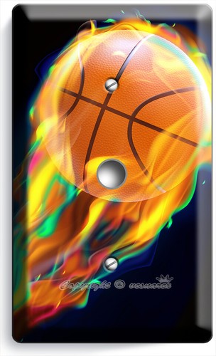 PELOTA DE BALONCESTO COLORIDAS LLAMAS INTERRUPTOR DE LUZ PLACAS DE PARED DECORACIÓN SALA DEPORTIVA - Imagen 17 de 34