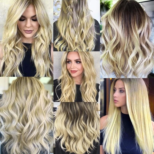6 extensiones de cabello rizado con clip largas rizadas onduladas reflejos rayas de cabello - Imagen 12 de 81
