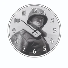 Gerneral George Patton Wall Clock art Time Piece Home Decor  Photo Art