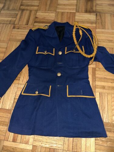 Vintage Marching Band Uniform Costume Blue Jacket - Picture 10 of 14