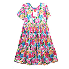 NWT Mila Rose Girls Wildflower Twirl Dress Size 7-8 Pockets Short Sleeve