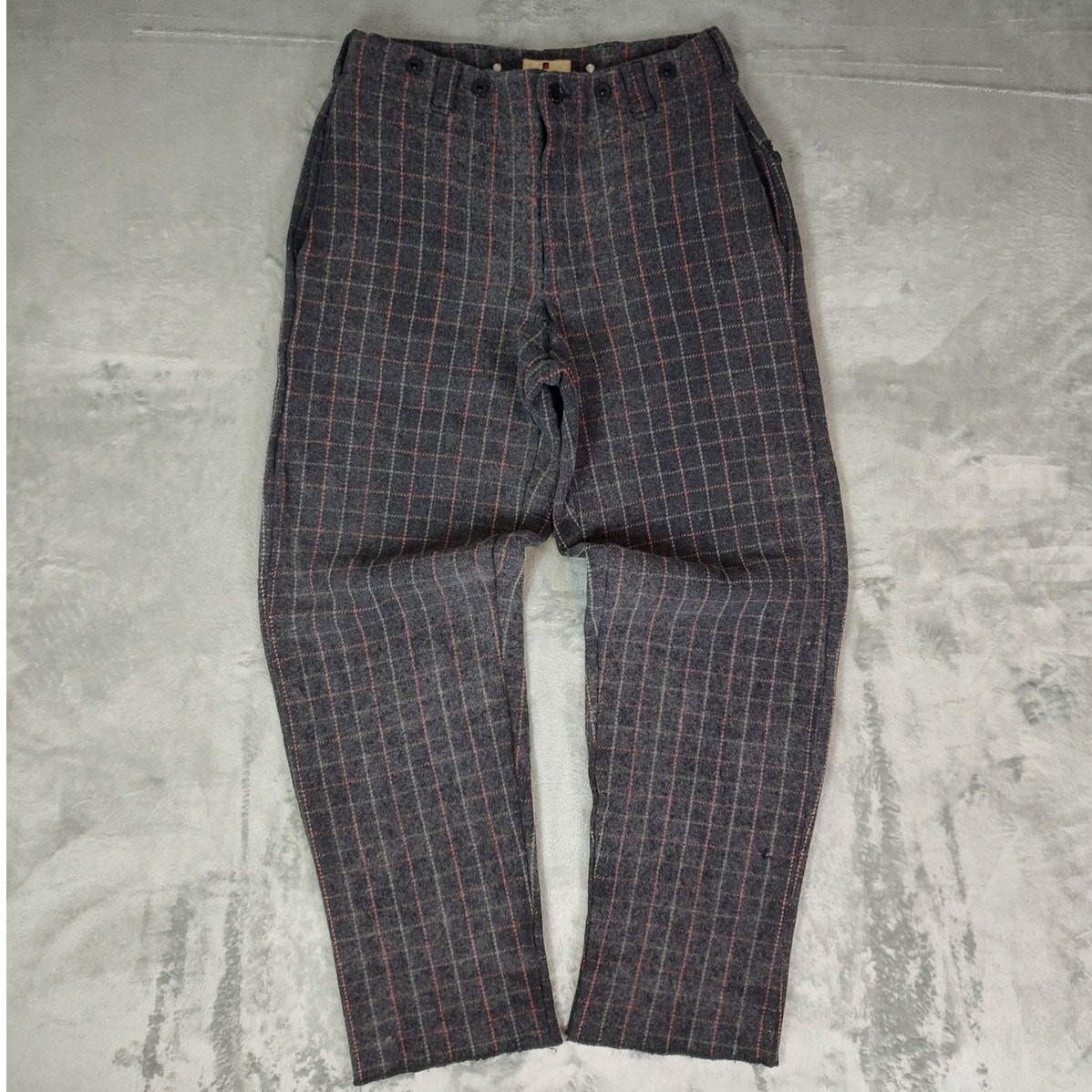 VTG Woolrich Malone grey plaid casual wool dress pants mens 32x32