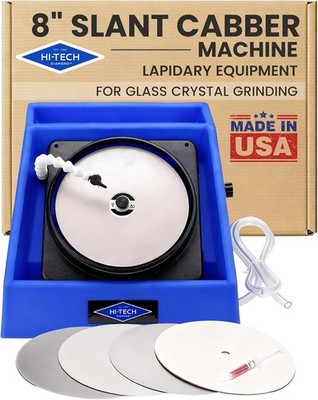 Hi-Tech Diamond 8'' Slant Cabber | Glass Crystal Grinding Polishing Lap Machine