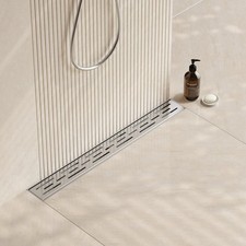 24 Inch Rectangular Linear Shower Drain with Brick Pattern Grate, Brushed 304...