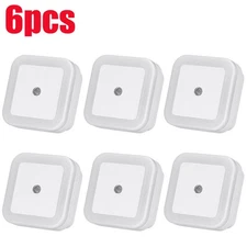 6/12Pcs Wall Plug-in LED Night Lights Lamp Dusk to Dawn Sensor Hallway Bathroom