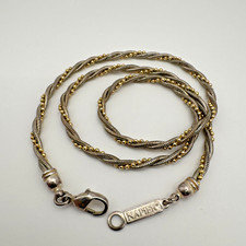 Vintage Signed Napier Mixed Metal Gold/Silver Toned Unique Twist Chain Necklace