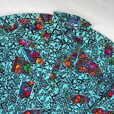 Vintage 29 West Western Shirt Men's Large Blue Multicolor Aztec Long Sleeve