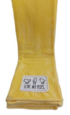 Rae Dunn Easter Throw Blanket 50  x 70  Embroidered, Love My Peeps, New