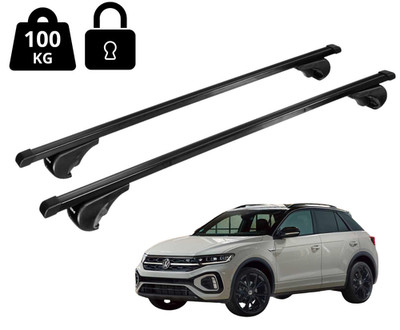 DACHTRÄGER FÜR VW T-ROC 2021-2025 MIT HANDLAUF GEPÄCKTRÄGER STAHL SCHWARZ