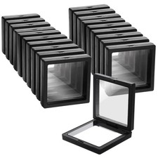 Black 3D Floating Frame Display Holder Stands, Coin Display Stands Set of 20 ...