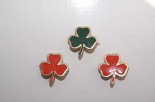 Girlguiding Guide Trefoil Pin Badge Set 2 Red/ 1 Green - Girl Guides