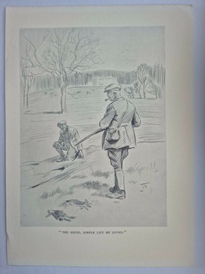 Antike Bleistiftzeichnung Landschaft Skizze Druck 1928 Lionel Edwards