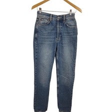 Free People We The Free Jeans Womens 25 Blue High Rise Button Fly Vintage Wash