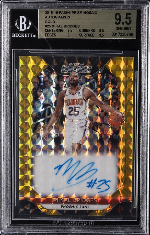 2018 PANINI PRIZM MOSAIC AUTO GOLD WAVE #25 MIKAL BRIDGES ROOKIE RC 6/10 BGS 9.5
