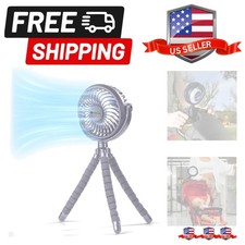 Portable Stroller Fan, 3-Speed Rechargeable Clip-On with 360  Flexible Tripod...