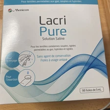 Menicon LacriPure Rinsing and Insertion Saline 98 Vials  Exp. 04/30/2027 New