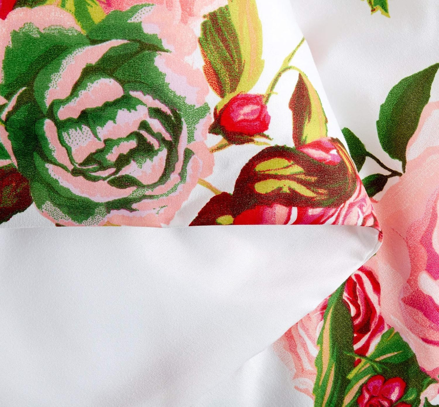 Romantic Roses Floral Duvet Cover Set - Lovely Spring Garden Pink W/Pillow Cases