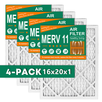 16X20X1M11-4 AC Furnace Air Filter, MERV 11, MPR 1500,Essential Dust & Allergy