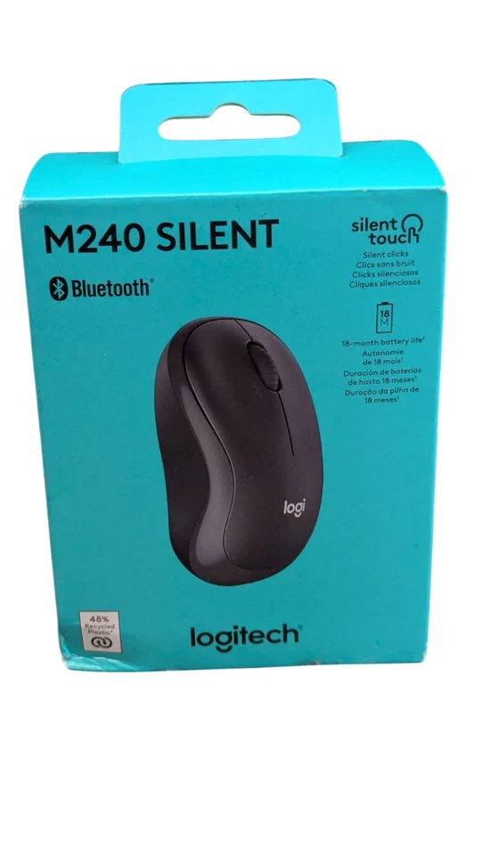 Logitech M240 Silent Bluetooth Mouse, Wireless, Compact, Portable Graphite Black - Image 2 of 3