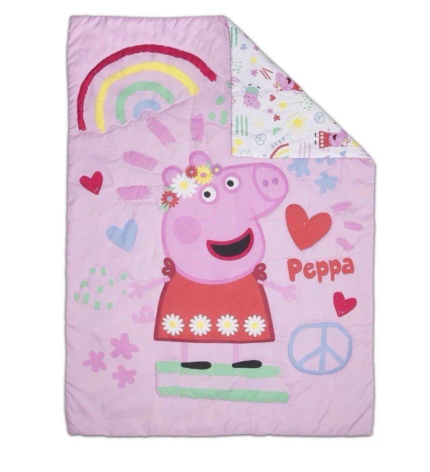 Peppa Pig Be Nice & Kind 4 Piece Toddler Bedding Set. Girls Bed Pink - Image 2 of 4