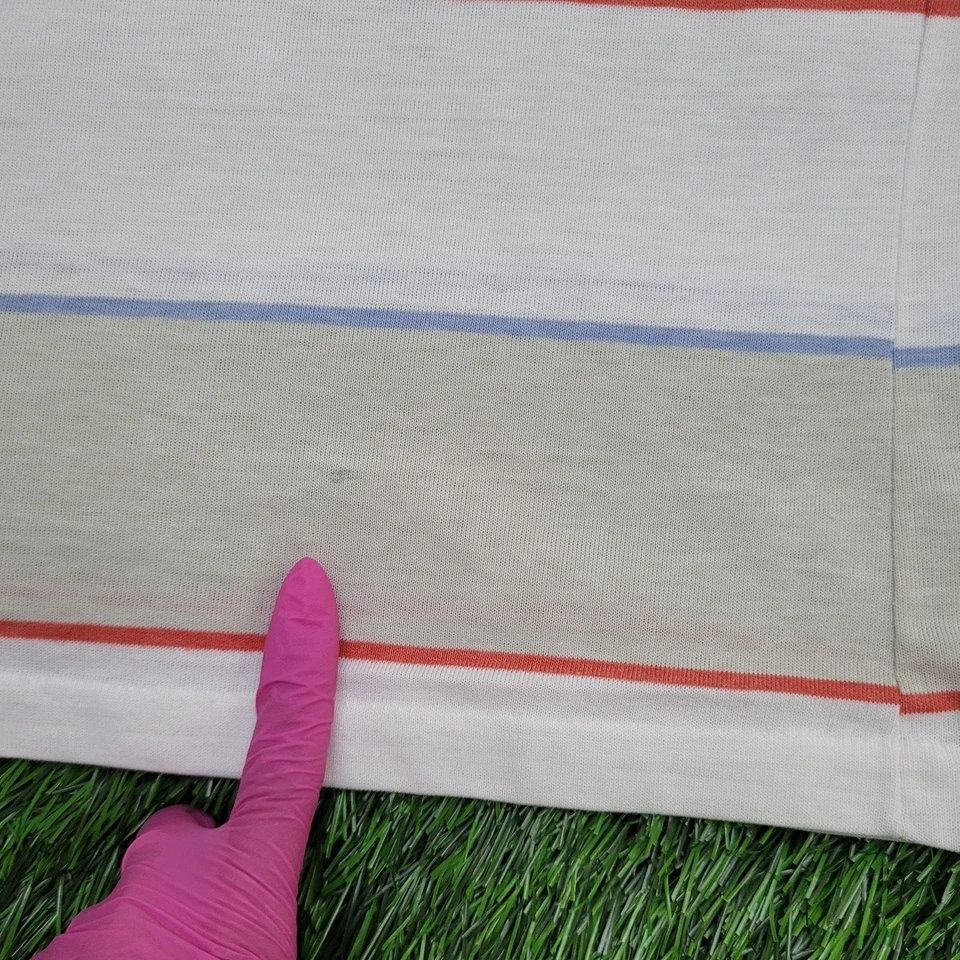 Vintage 90s MOD Stripes Polo Shirt Womens XS/S 17x27 White - Image 4 of 4