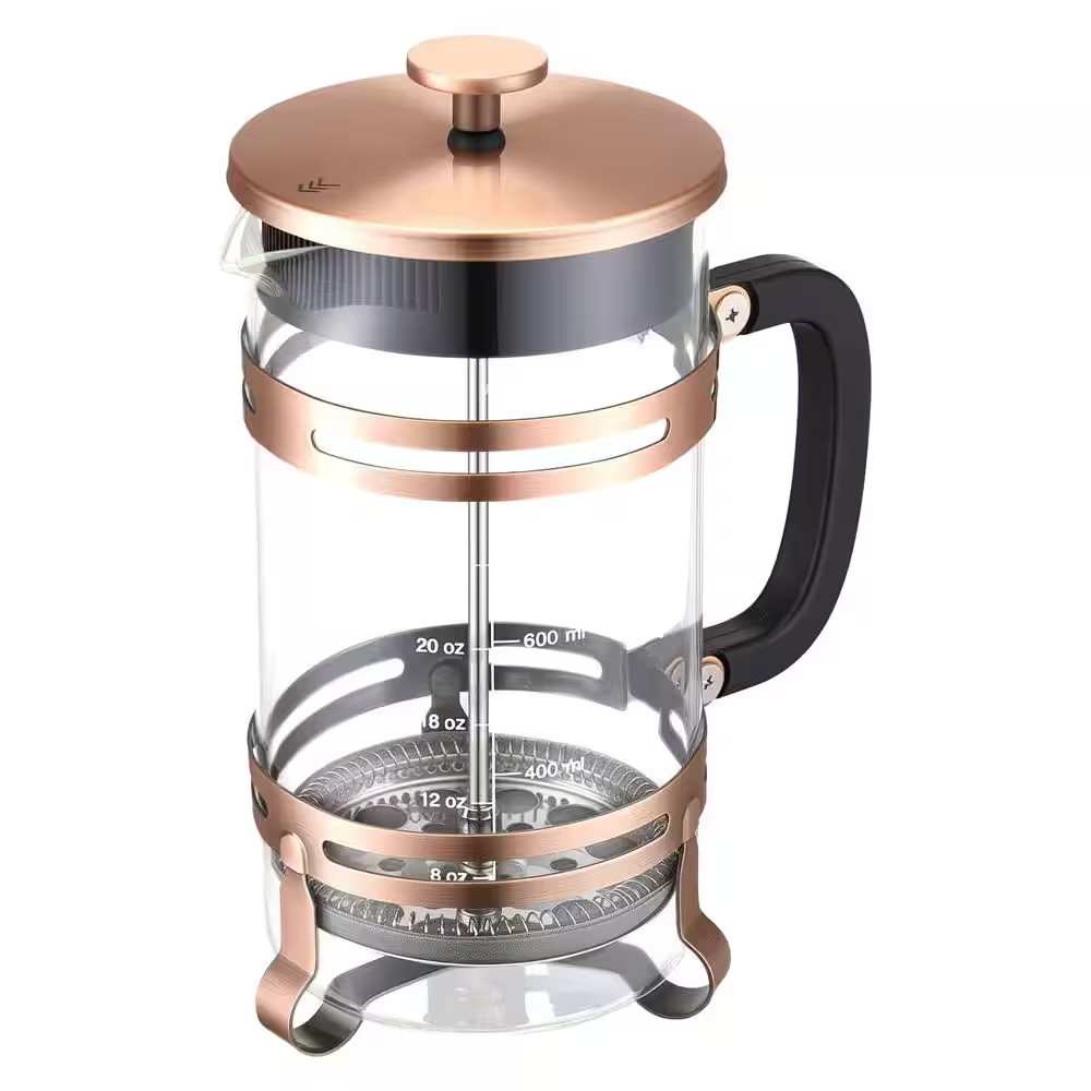 4 Cups 34 Oz / 1L Borosilicate, Brown, French Press Coffee M