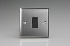 Switch Silver Intermediate Light 10A Classic Brushed Steel + Black Insert