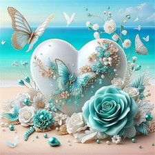 5D Beach Butterflies Diamond Painting Kits for Adults Beginner,DIY HP-11-1