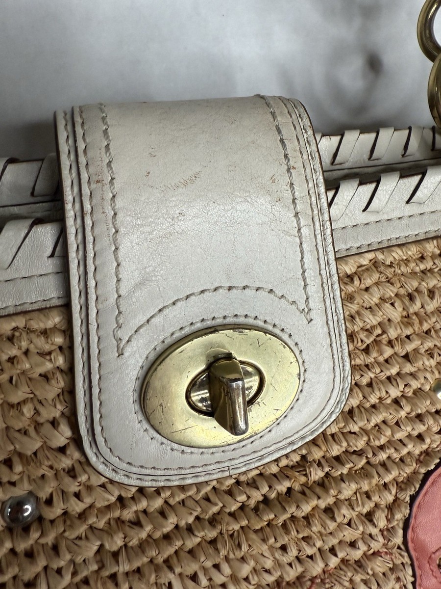 RARE Coach Straw Hamptons Weekend Limited Edition Dragonfly Tote