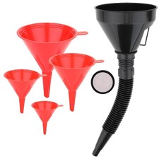 5 Piece Oil Funnel Set Flexible Neck Filter Screen Wide Mouth Auto Car Engine