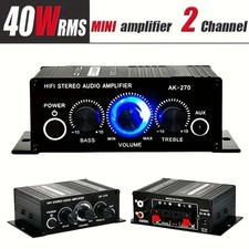 400W 12V 2 Channel Powerful Stereo Audio Power Amplifier HiFi Bass Amp Car Home