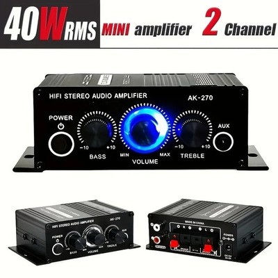 400W 12V 2 Channel Powerful Stereo Audio Power Amplifier HiFi Bass Amp Car Home