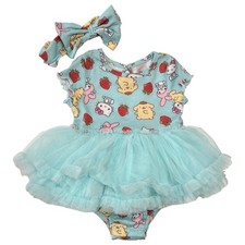 Infant Girls Blue Hello Kitty  Friends Tutu Dress  Bow Set