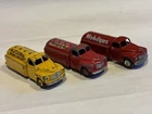 2 Vintage Diecast Dinky Toys Studebaker Petrol Tanker, Mobilgas & National