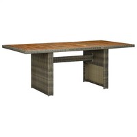 Gartentisch Braun Poly Rattan Und Akazie Massivholz