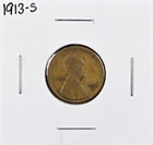 1913-S Lincoln Wheat Cent 1C - GOOD/VERY GOOD CONDITION - Circulated Example!