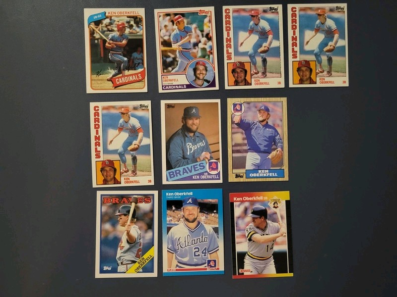 10 Card Lot Ken Oberkfell Cardinals, Braves, Pirates  - excellent condition