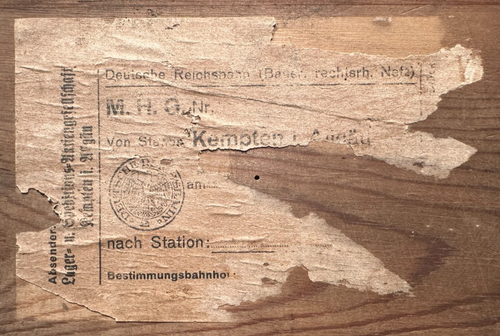 WW1 Reichswehr German artillery Pulverkasten box w/ Reichsbahn label Kempten - Picture 14 of 21
