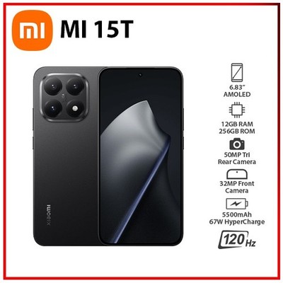 (New) Xiaomi 15T 5G 12GB+256GB BLACK Dual SIM Unlocked Android Mobile Phone