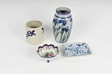 ESTATE LOT - Terry Plasket Stoneware vase, Salt Glazed crock Pottery, Victorian