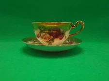 Royal Chelsea Teacup & Saucer Golden Rose Pattern Bone China