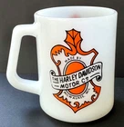 VINTAGE HARLEY DAVIDSON - OAK LEAF - FEDERAL - MILK GLASS MUG - 1960's - 8 oz