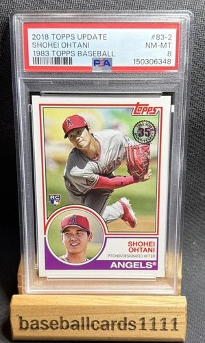 2018 Topps Update Series 1983 Topps Design Shohei Ohtani #83-2 (RC)-PSA 8 B3