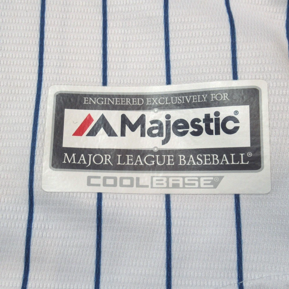 Chicago Cubs Button Baseball Jersey Majestic Pin Stripe MLB Cool Base XL - Image 4 of 4