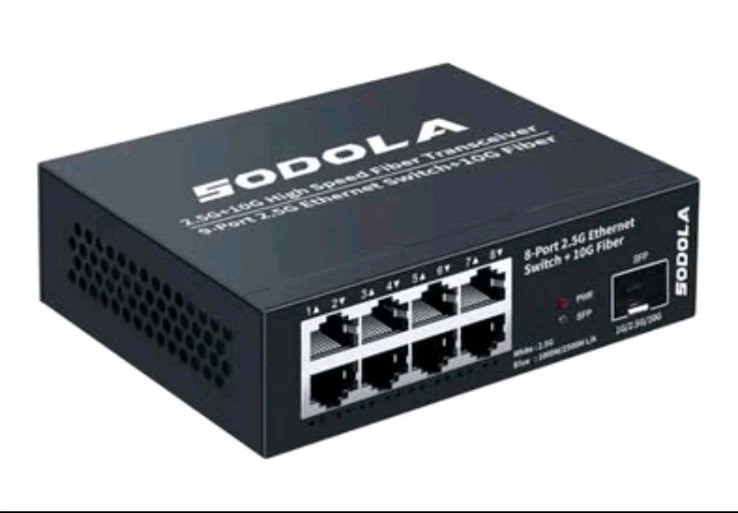 SODOLA 8-Port Unmanaged 2.5G Switch,8 x 2.5GBASE-T Ports,1X10G SFP+,100Gbps...