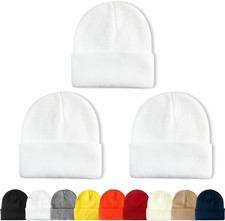3 Packs Unisex Beanie Hats for Men Women Winter Knit Beanies