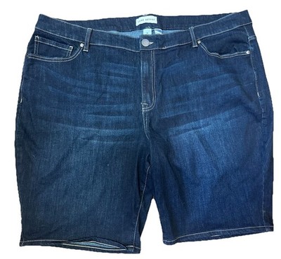 Lane Bryant Plus Size 26 Flex Magic Waistband Mid Rise Bermuda Shorts Blue Dark